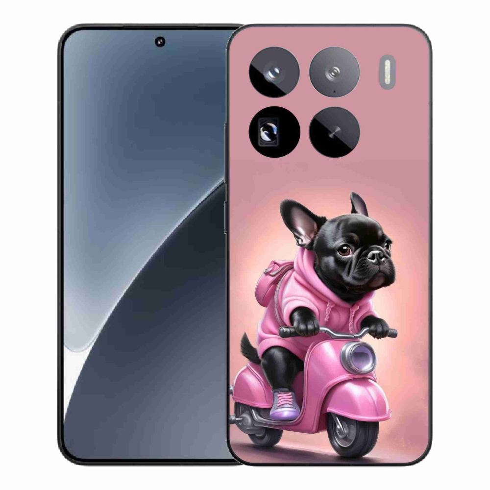 Gél borítás mmCase a Xiaomi 15 Pro-hoz - Francia bulldog egy robogón