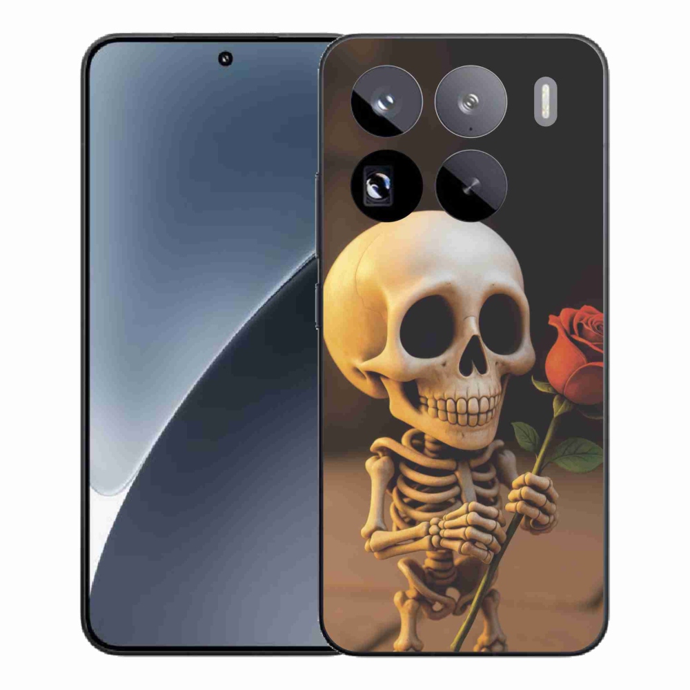 Gél borítás mmCase a Xiaomi 15 Pro számára - csontváz rózsával
