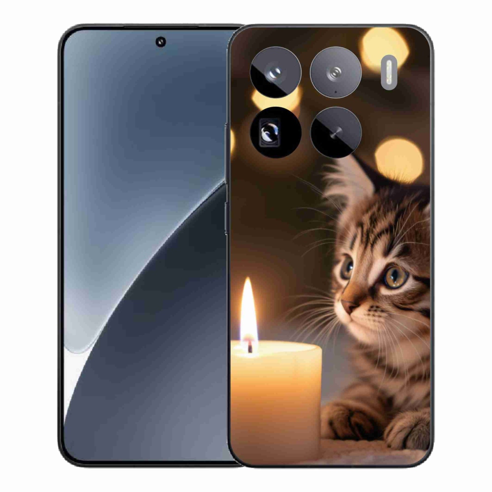 Gél borítás mmCase a Xiaomi 15 Pro számára - cica és gyertya