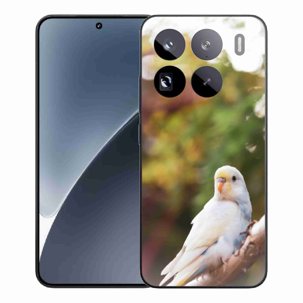 Gél borítás mmCase a Xiaomi 15 Pro-hoz - papagáj andulka fehér