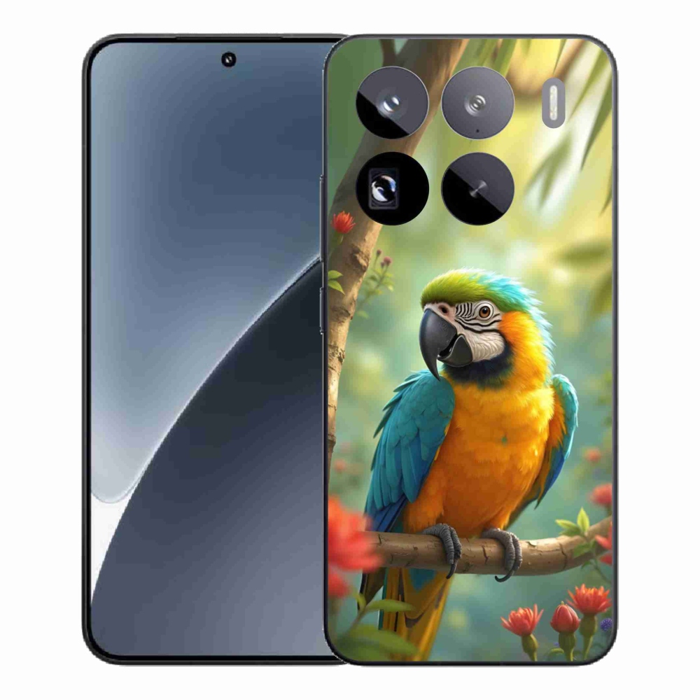 Gél borítás mmCase a Xiaomi 15 Pro-hoz - papagáj ara kék és sárga