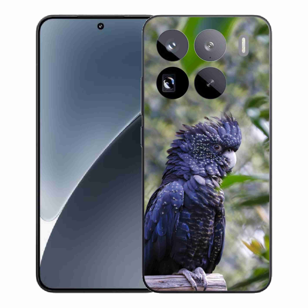 Gél borítás mmCase a Xiaomi 15 Pro-hoz - papagáj kakadu fekete