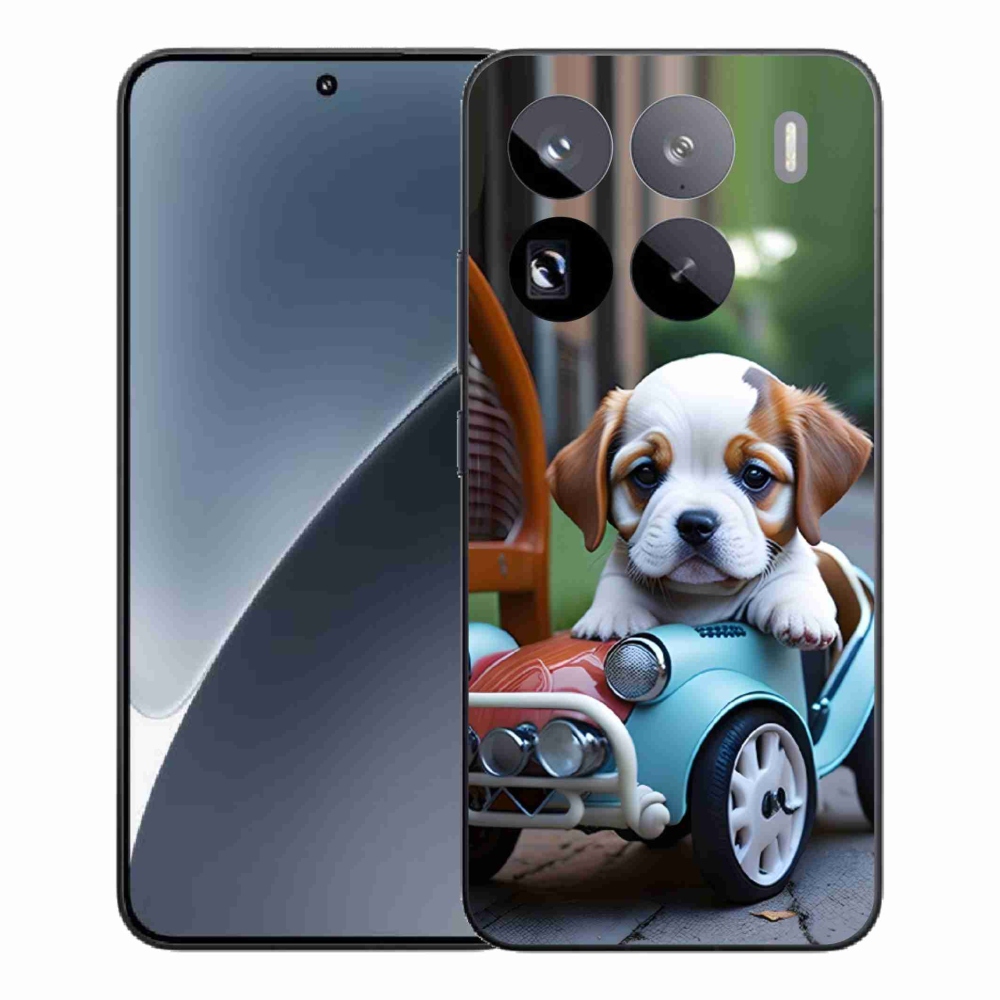Gél borítás mmCase a Xiaomi 15 Pro - kiskutya retro autóban