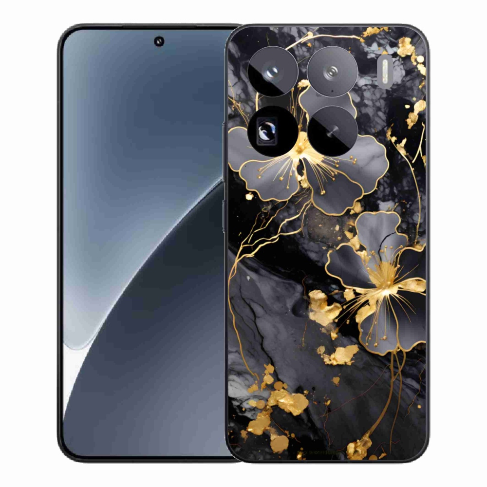 Gél borítás mmCase a Xiaomi 15 Pro számára - arany virágok