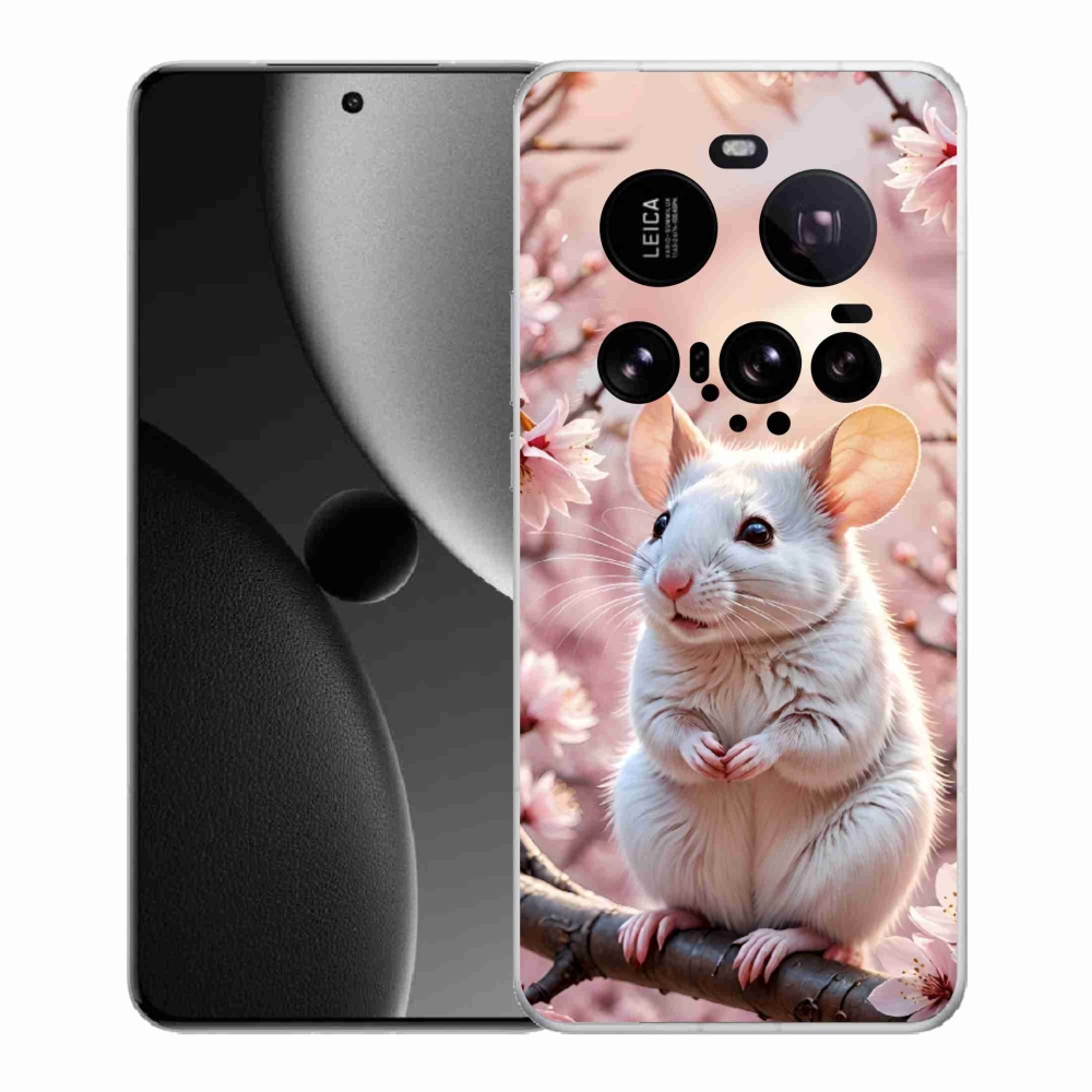 Gél borító mmCase a Xiaomi 15 Ultra - fehér egér az ágon