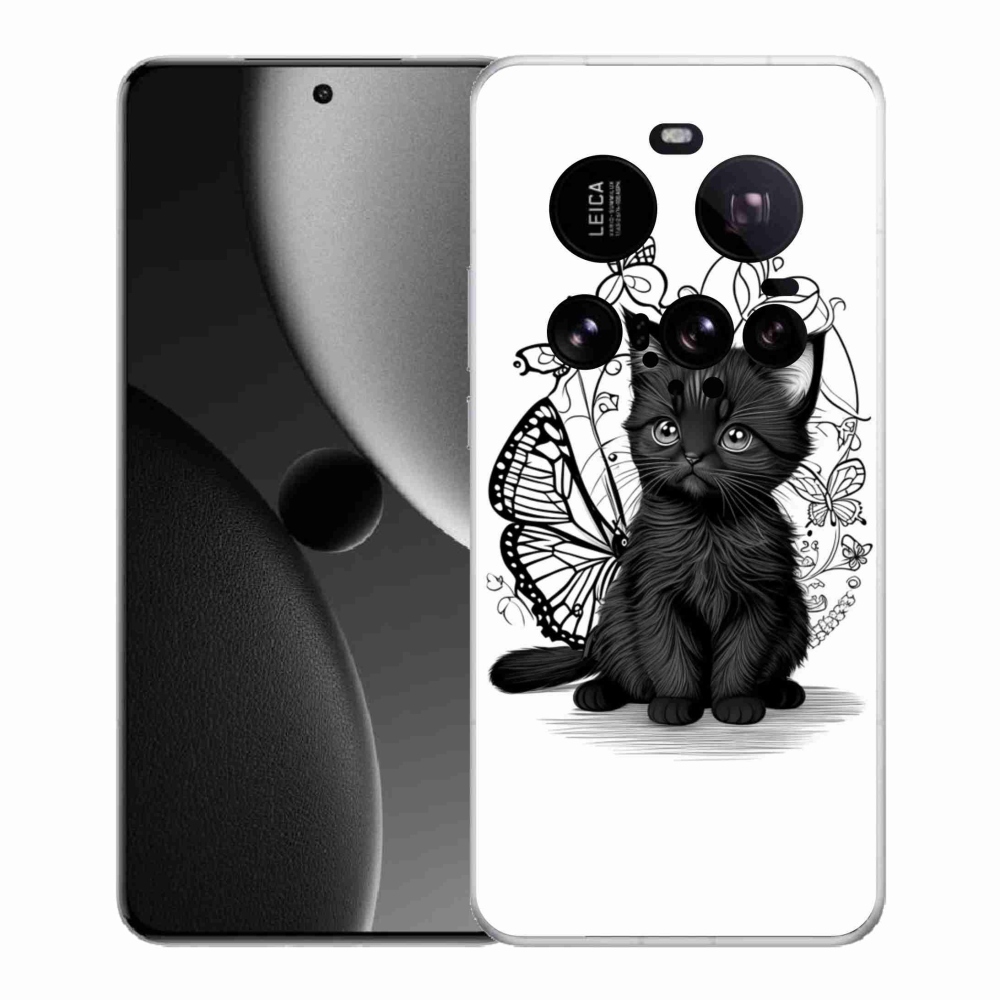 Gél borítás mmCase a Xiaomi 15 Ultra számára - fekete cica