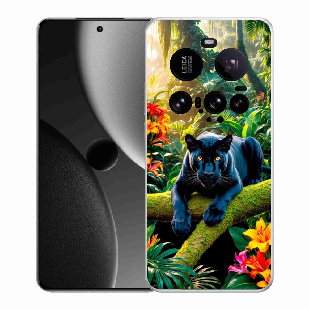 Gél borítás mmCase a Xiaomi 15 Ultra számára - fekete párduc a dzsungelben