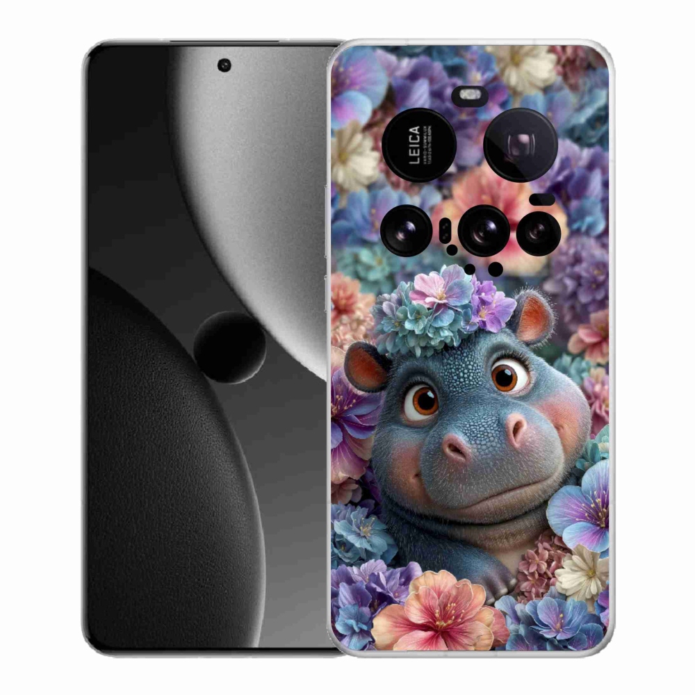 Gél borító mmCase a Xiaomi 15 Ultra számára - víziló virágokban