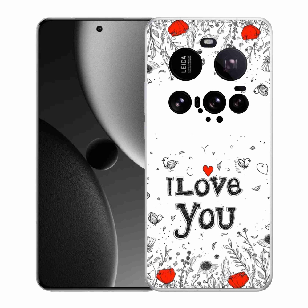 Gél borító mmCase a Xiaomi 15 Ultra - I love you fehér háttérrel