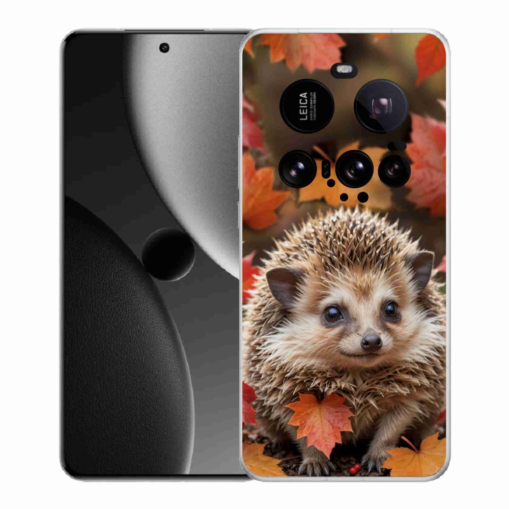 Gél borító mmCase a Xiaomi 15 Ultra számára - sün a levelekben