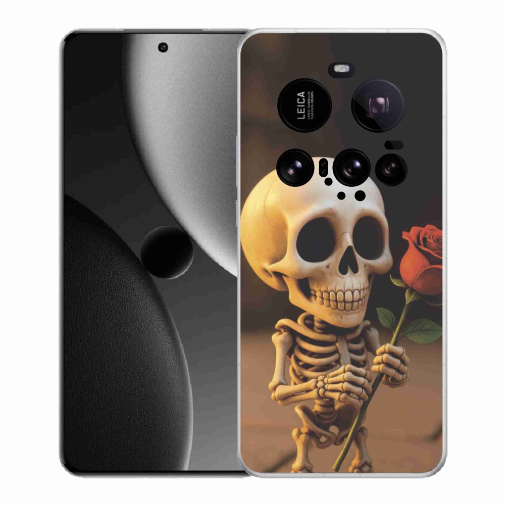 Gél borító mmCase a Xiaomi 15 Ultra - csontváz egy rózsával
