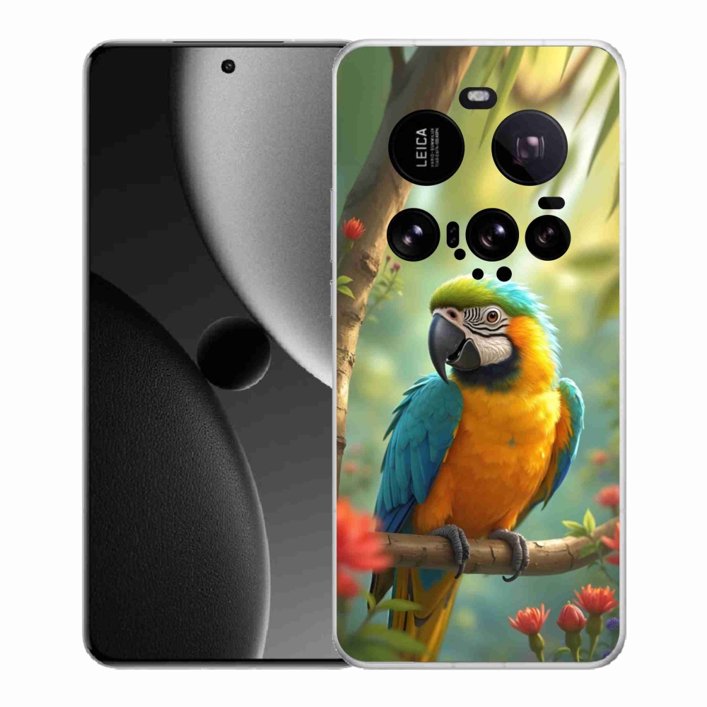 Gél borítás mmCase a Xiaomi 15 Ultra - papagáj ara kék és sárga