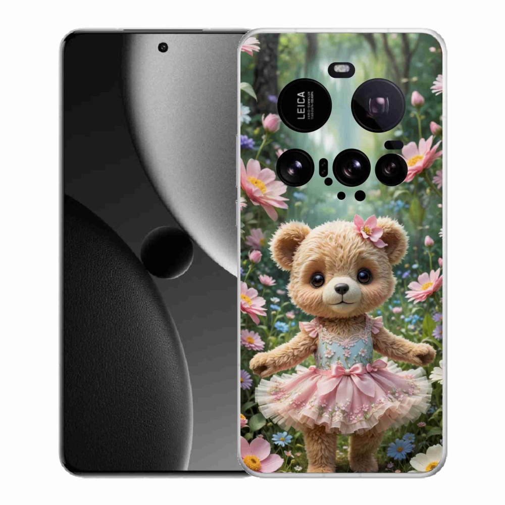 Gél borítás mmCase a Xiaomi 15 Ultra számára - aranyos mackó virágokkal