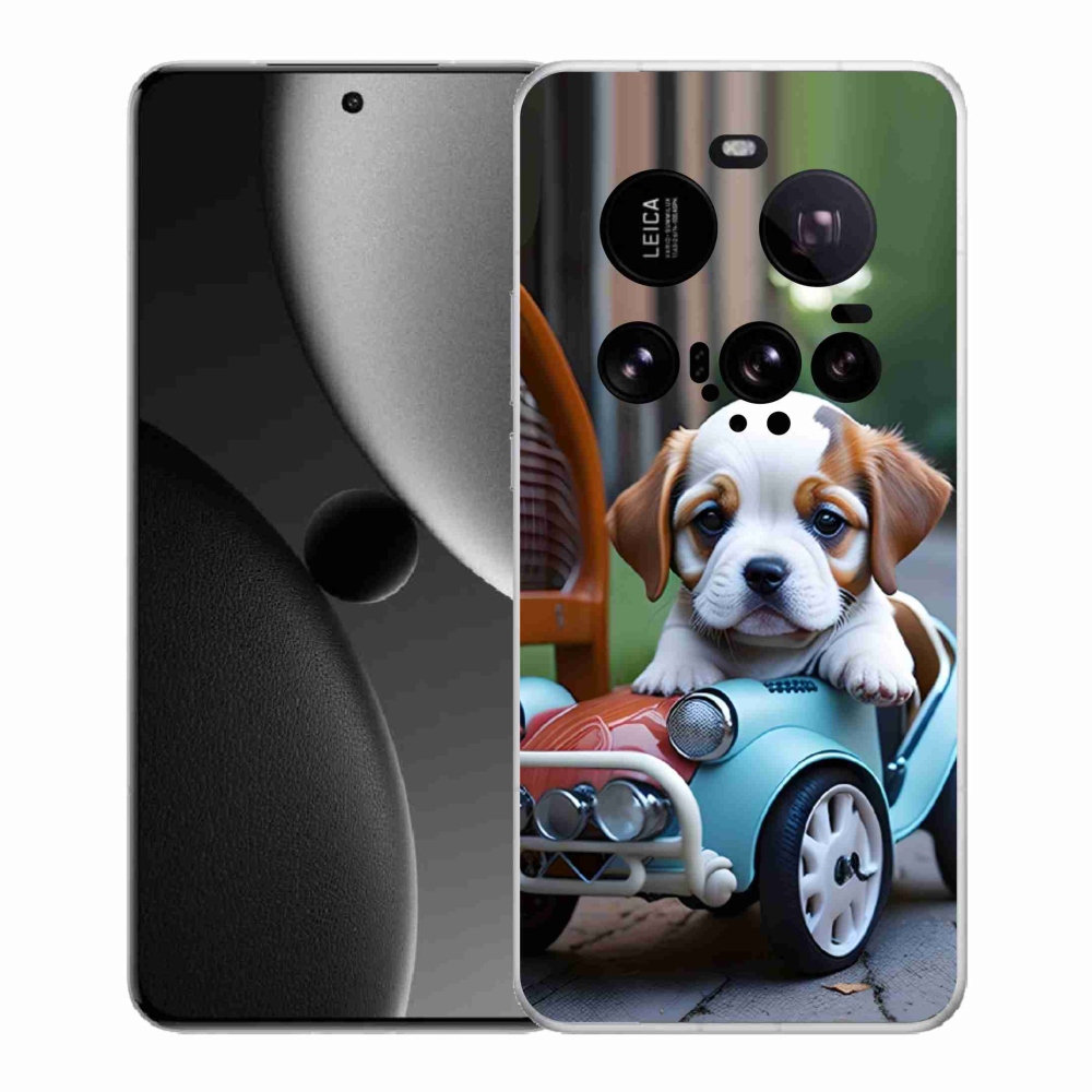 Gél borító mmCase a Xiaomi 15 Ultra - kiskutya retro autóban