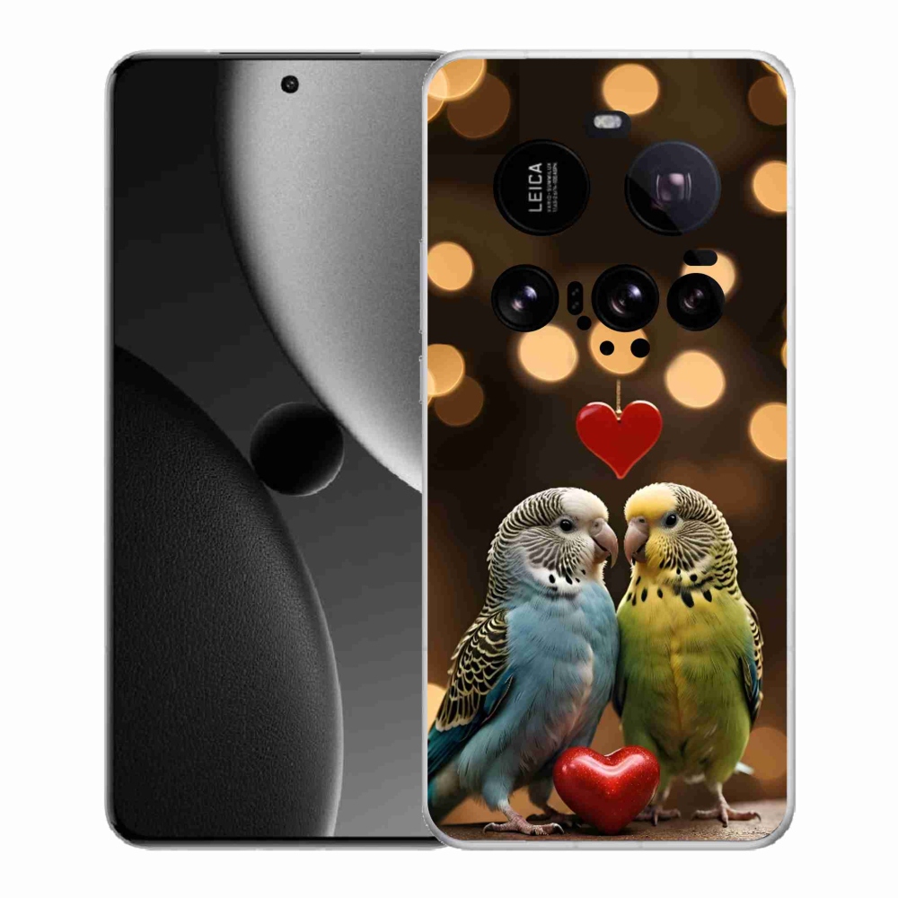 Gél borítás mmCase a Xiaomi 15 Ultra számára - szerelmes papagájok