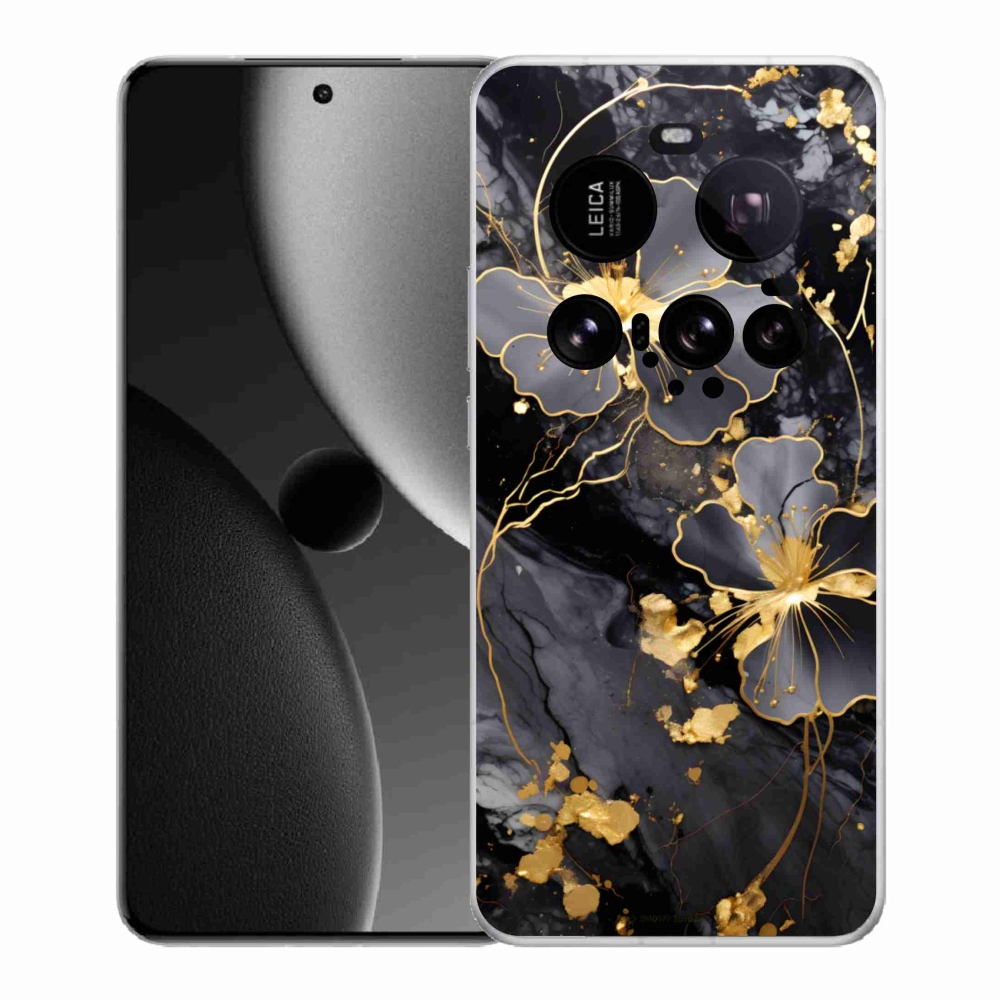 Gél borítás mmCase a Xiaomi 15 Ultra számára - arany virágok