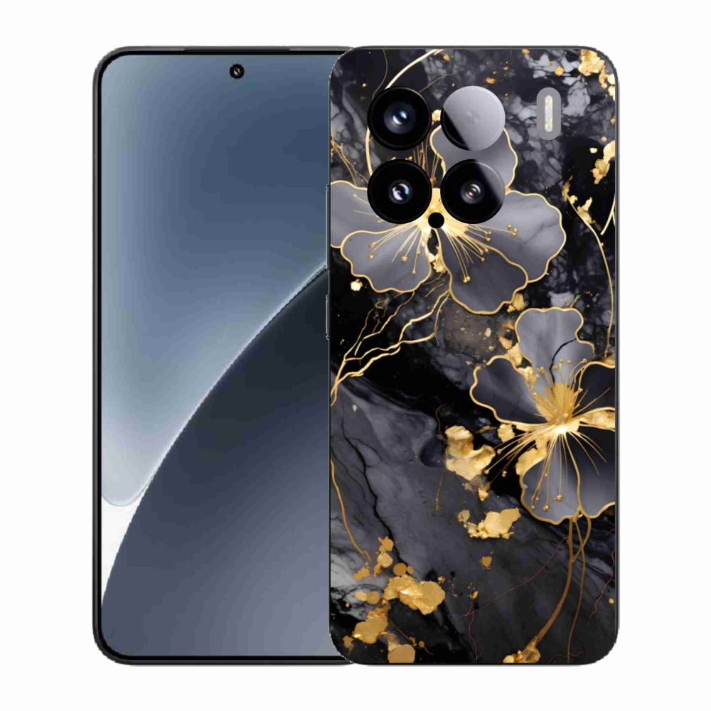 Gél borító mmCase a Xiaomi 15-hez - arany virágok