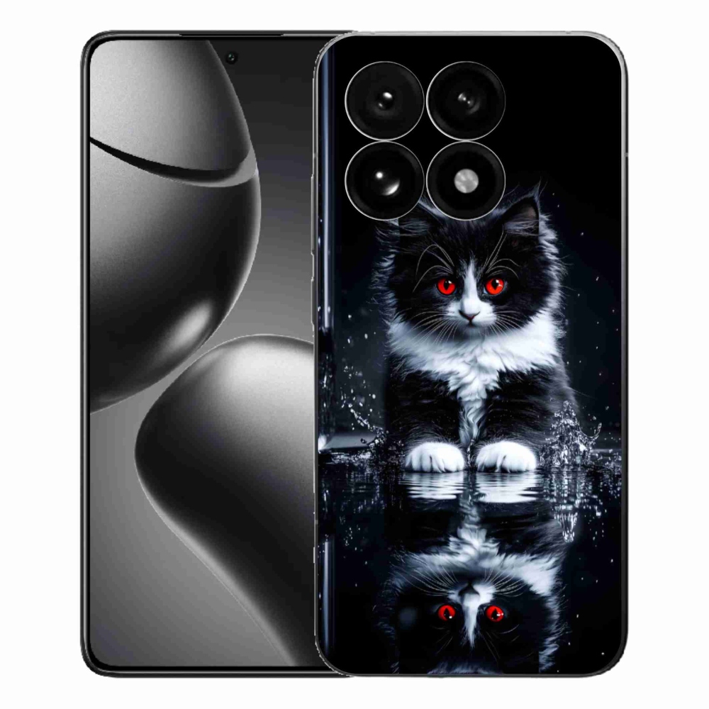Gél borítás mmCase a Xiaomi 15T-hez - fekete és fehér cica
