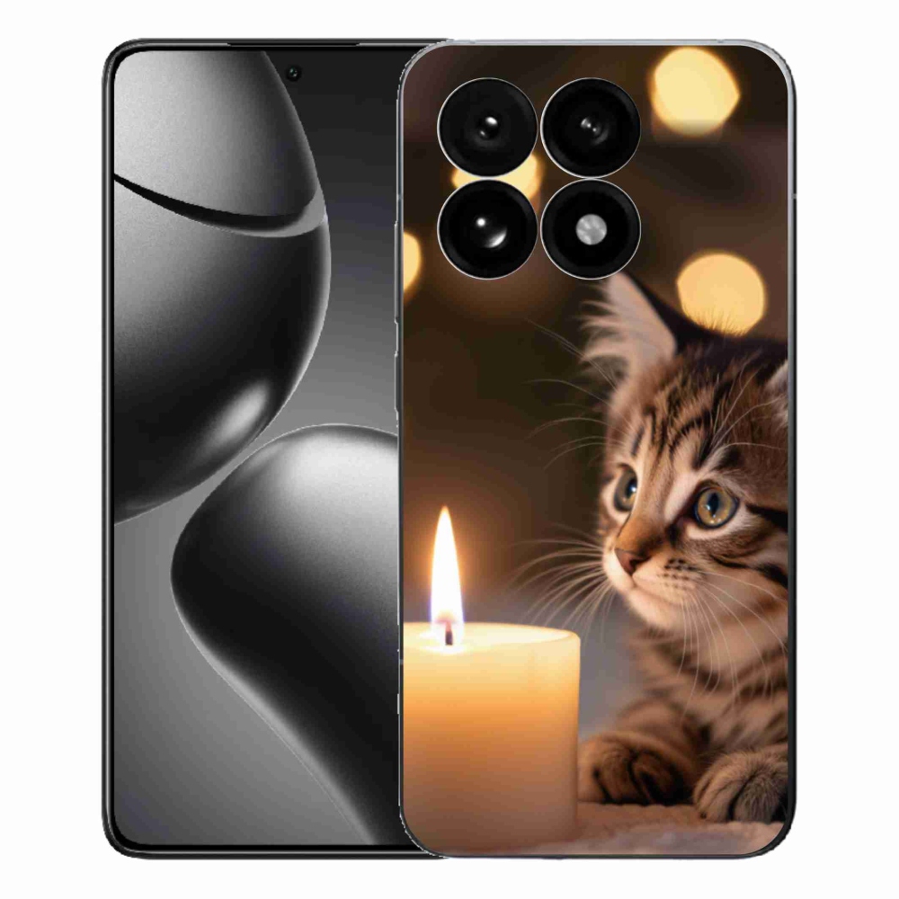 Gél borító mmCase a Xiaomi 15T-hez - cica és gyertya