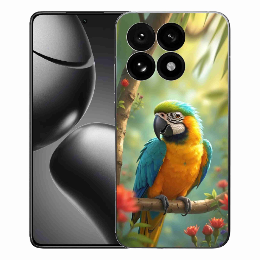 Gél borítás mmCase a Xiaomi 15T-hez - papagáj ara kék és sárga