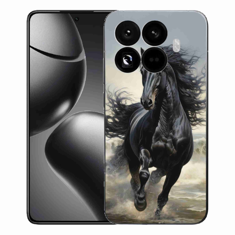 Gél borítás mmCase a Xiaomi 15T Pro - futó fekete lóhoz
