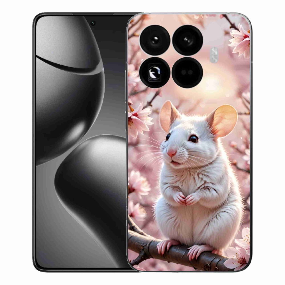 Gél borítás mmCase a Xiaomi 15T Pro számára - fehér egér az ágon
