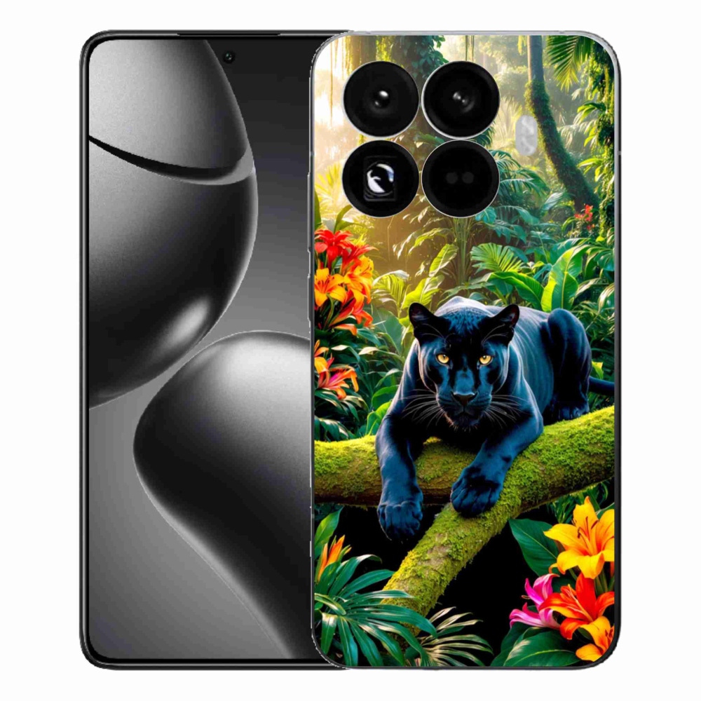 Gél borítás mmCase a Xiaomi 15T Pro számára - fekete párduc a dzsungelben