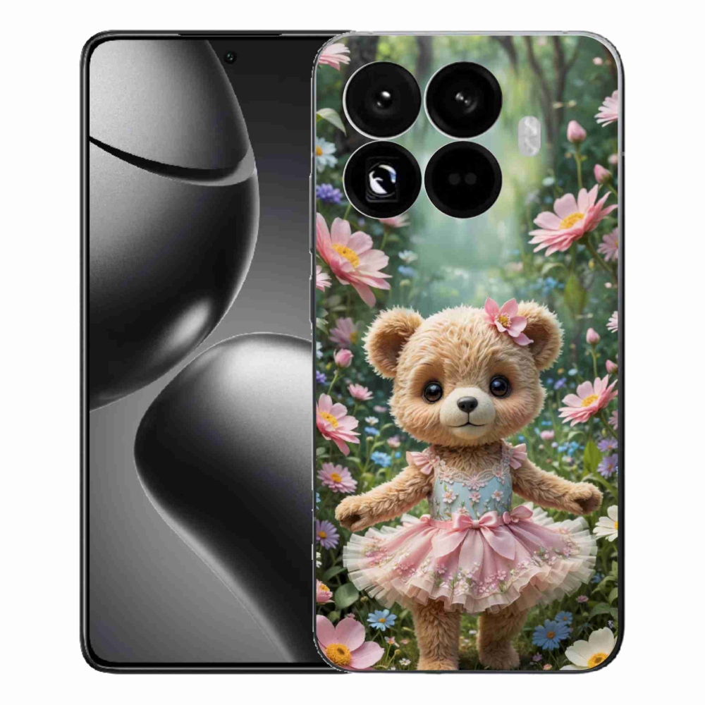 Gél borítás mmCase a Xiaomi 15T Pro számára - aranyos mackó virágokban