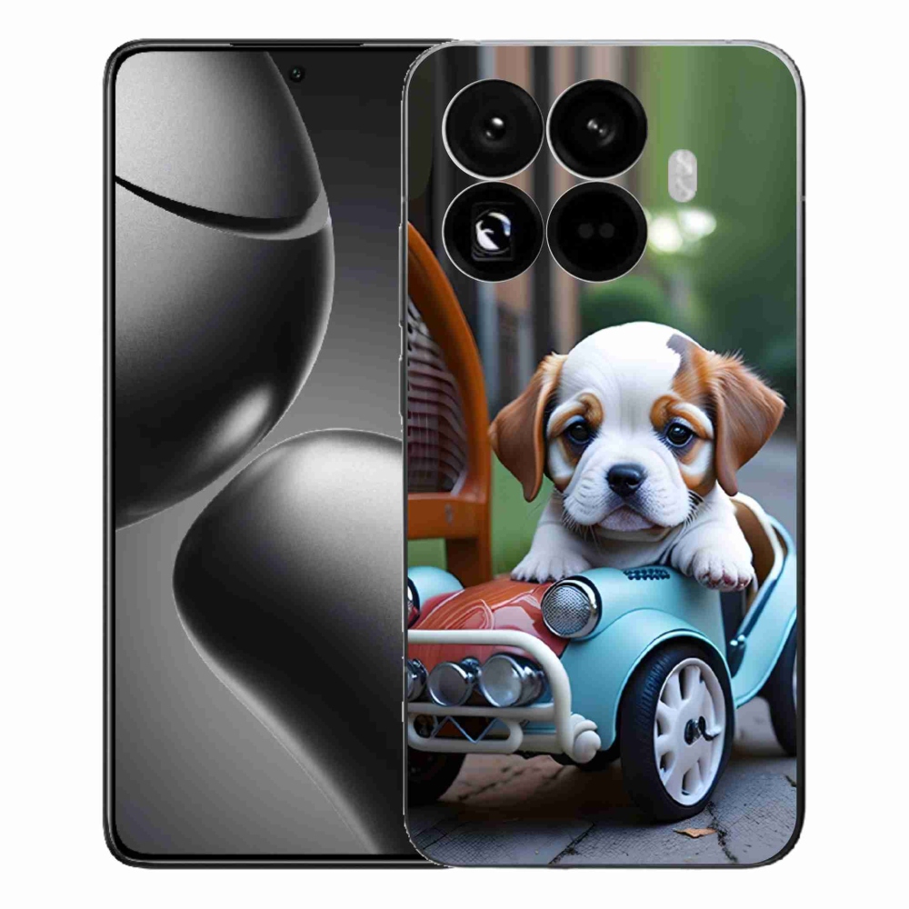 Gél borítás mmCase a Xiaomi 15T Pro - kiskutya retro autóban