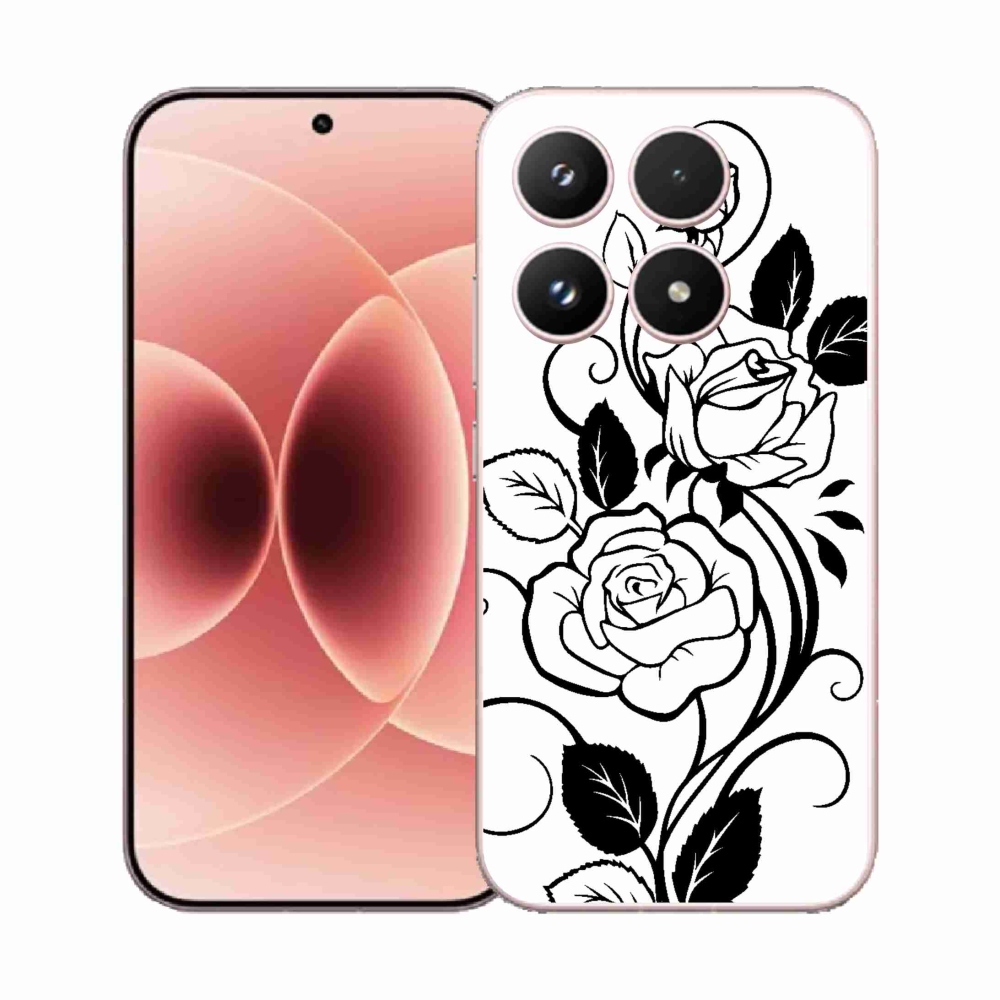 Gél borítás mmCase a Xiaomi 17-hez - fekete és fehér rózsa