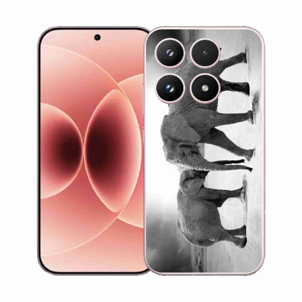 Gél borító mmCase a Xiaomi 17 - fekete és fehér elefántokhoz
