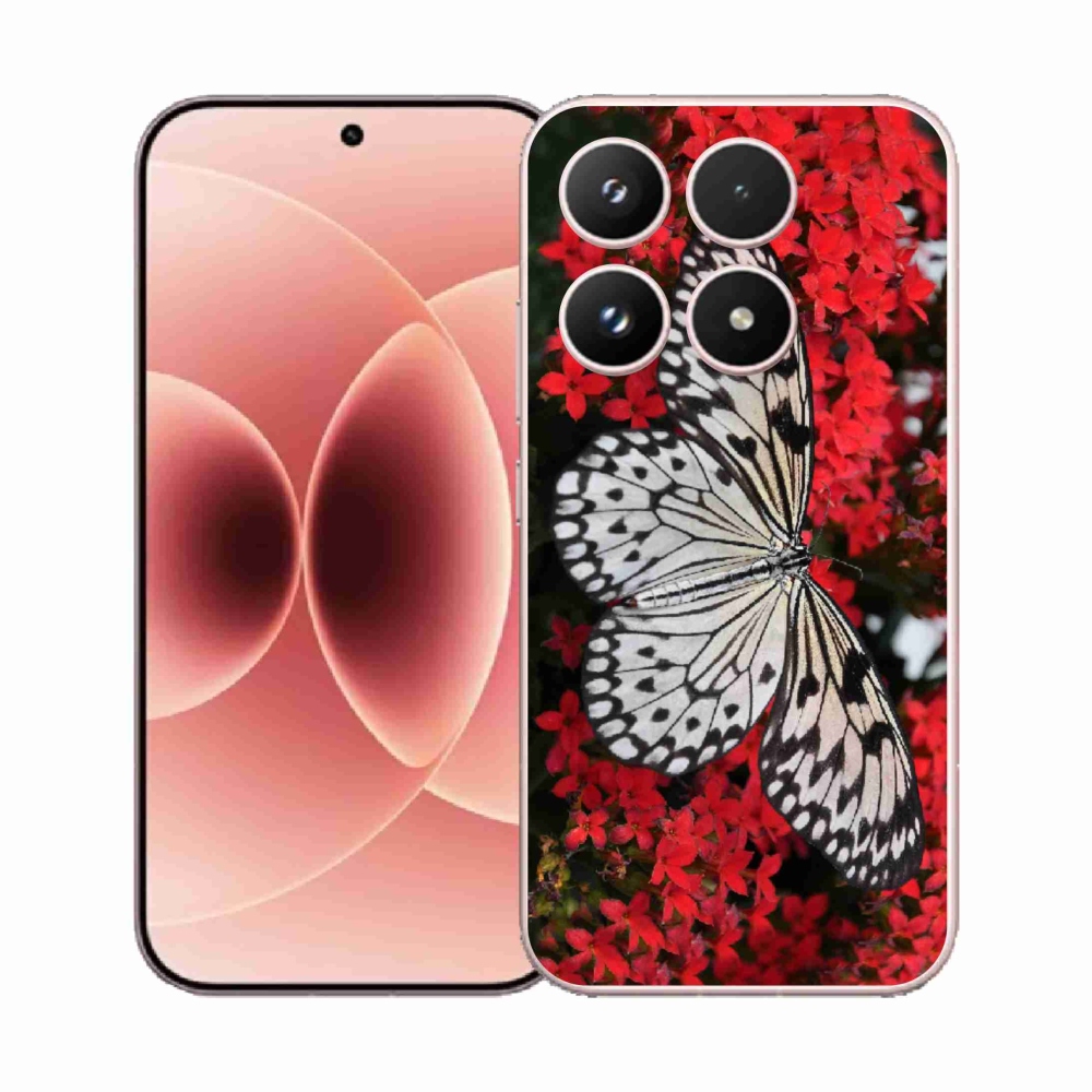 Gél borítás mmCase a Xiaomi 17 - fekete-fehér pillangó 1