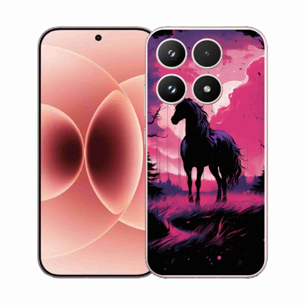 Gél borító mmCase a Xiaomi 17 - fekete rajzfilm ló 1