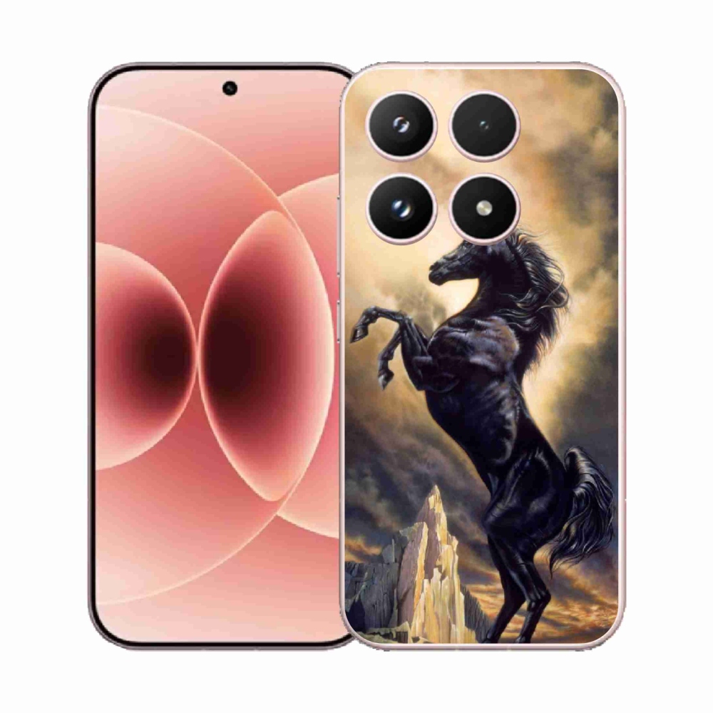 Gél borító mmCase a Xiaomi 17 - fekete rajzfilm lóhoz