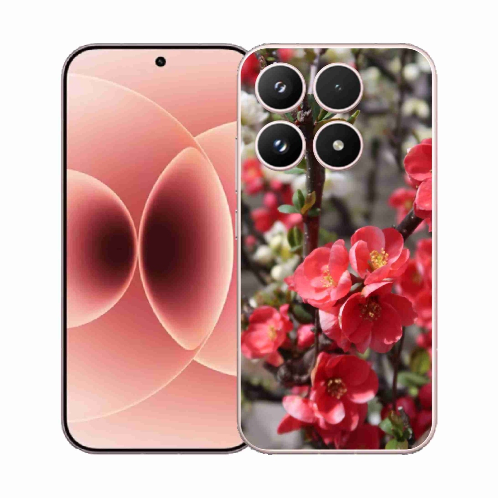 Gél borító mmCase a Xiaomi 17 - piros virágokhoz