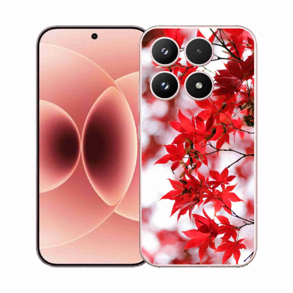 Gél borító mmCase a Xiaomi 17 - piros levelek számára