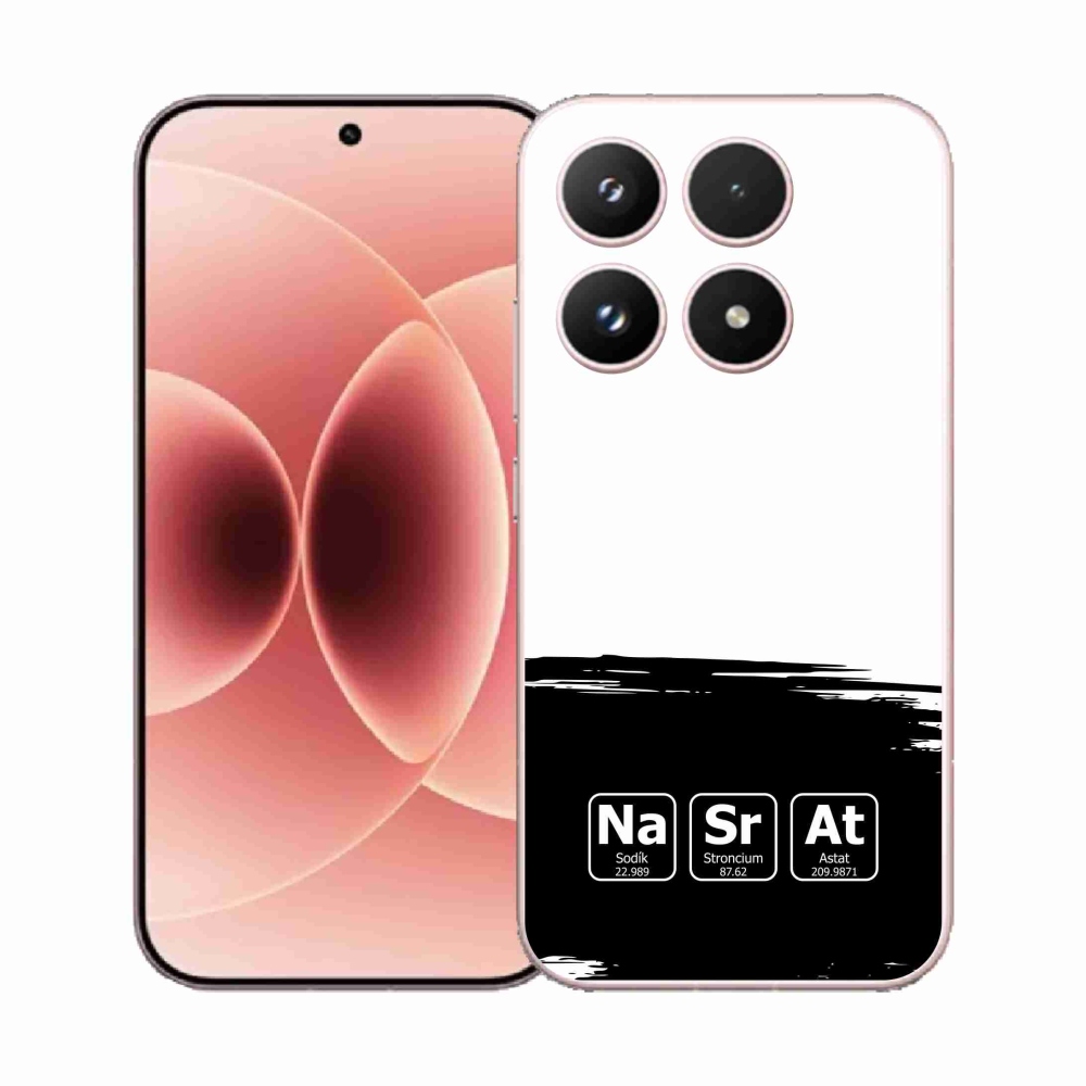 Gél borító mmCase a Xiaomi 17 - kémiai elemek fekete és fehér háttérrel