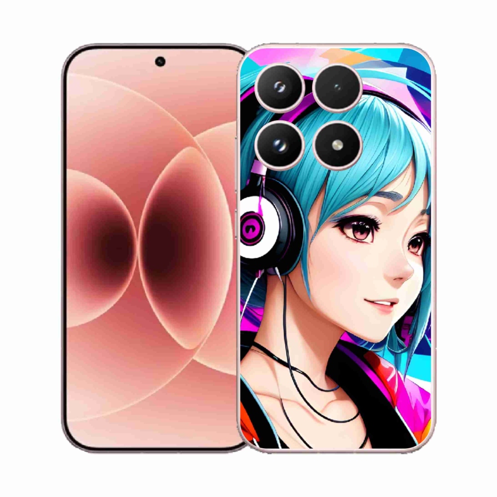 Gél borító mmCase a Xiaomi 17 - lányhoz fejhallgatóval