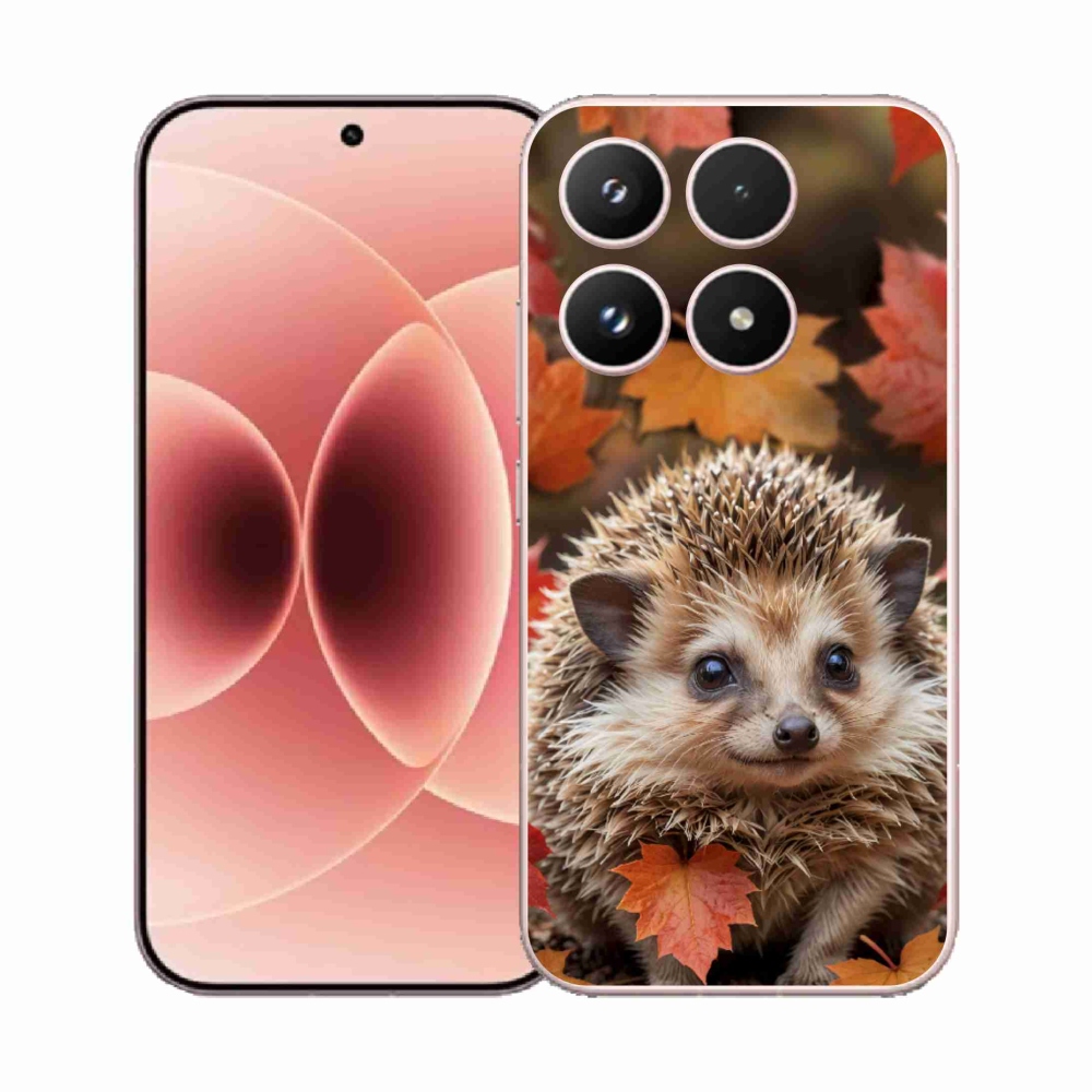 Gél borító mmCase a Xiaomi 17-hez - sün a levelekben