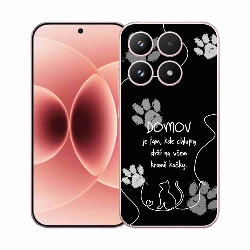 Gél borító mmCase a Xiaomi 17-hez - macska motívum fekete háttérrel