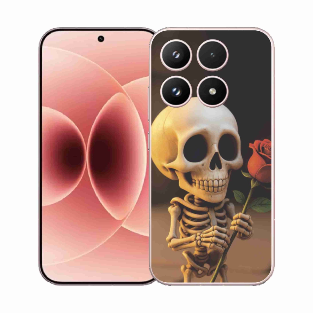 Gél borító mmCase a Xiaomi 17 - csontváz egy rózsával