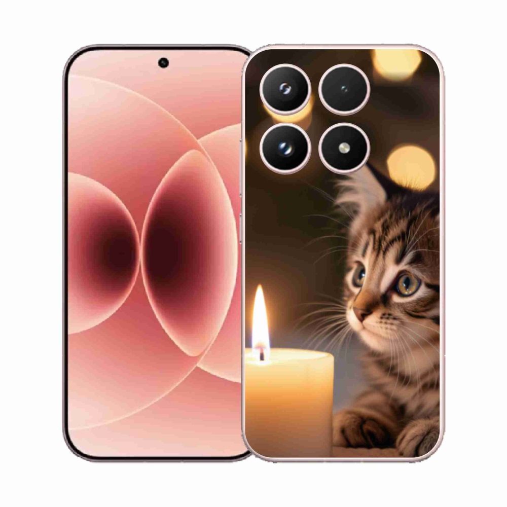 Gél borító mmCase a Xiaomi 17-hez - cica és gyertya