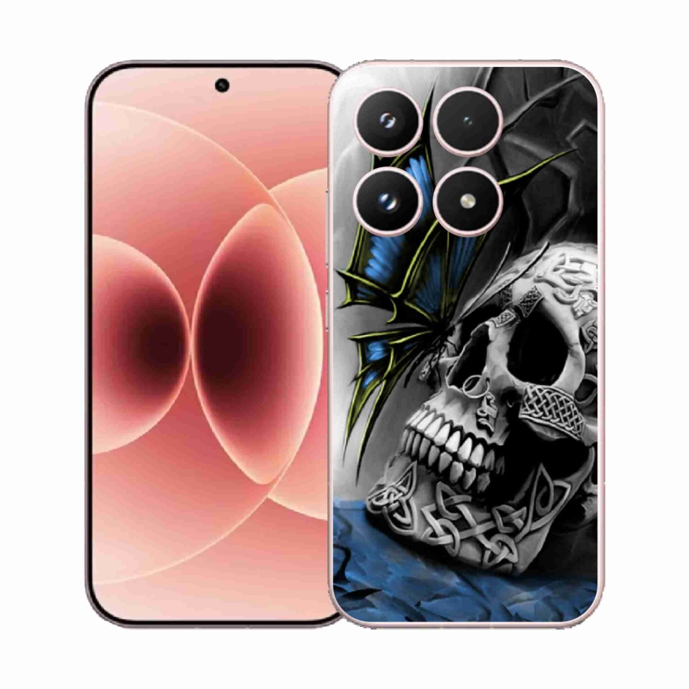 Gél borító mmCase a Xiaomi 17 - pillangó és koponya számára