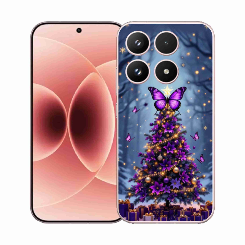 Gél borító mmCase a Xiaomi 17 - pillangó karácsonyfa számára