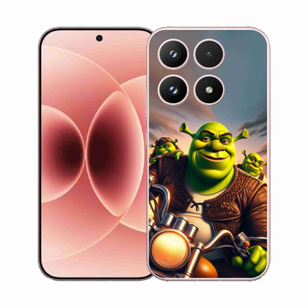 Gél borító mmCase a Xiaomi 17-hez - Shrek egy motorkerékpáron