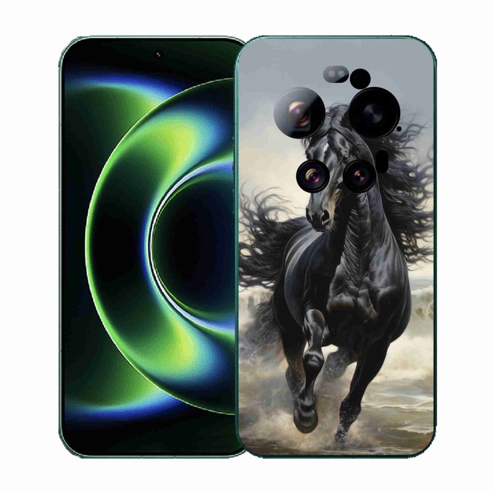 Gél borítás mmCase a Xiaomi 17 Ultra - futó fekete lóhoz