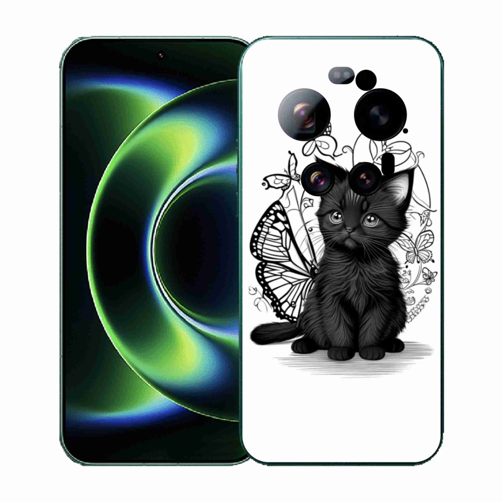 Gél borítás mmCase a Xiaomi 17 Ultra számára - fekete cica