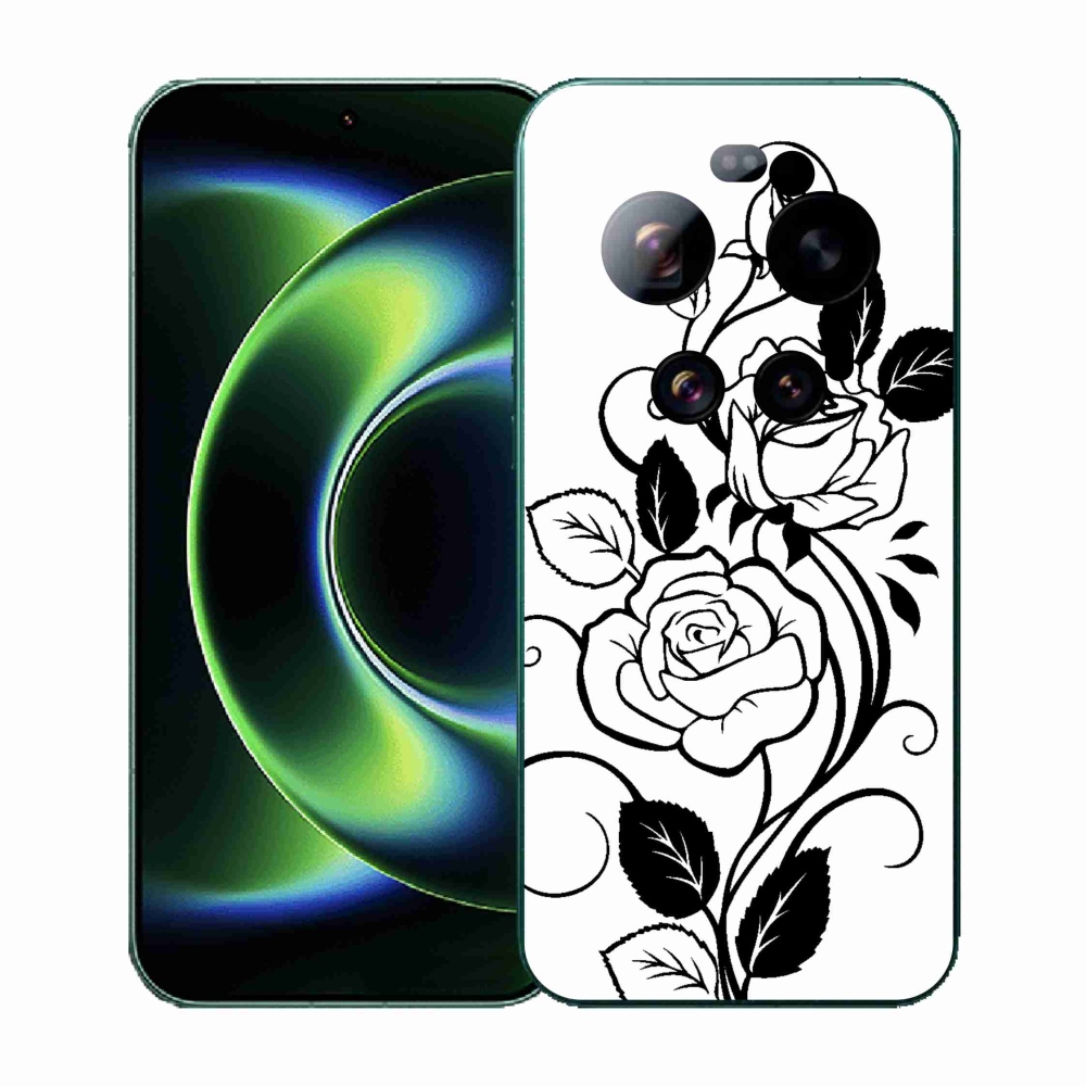 Gél borítás mmCase a Xiaomi 17 Ultra számára - fekete és fehér rózsa