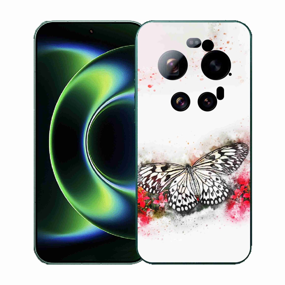 Gél borítás mmCase a Xiaomi 17 Ultra számára - fekete-fehér pillangó