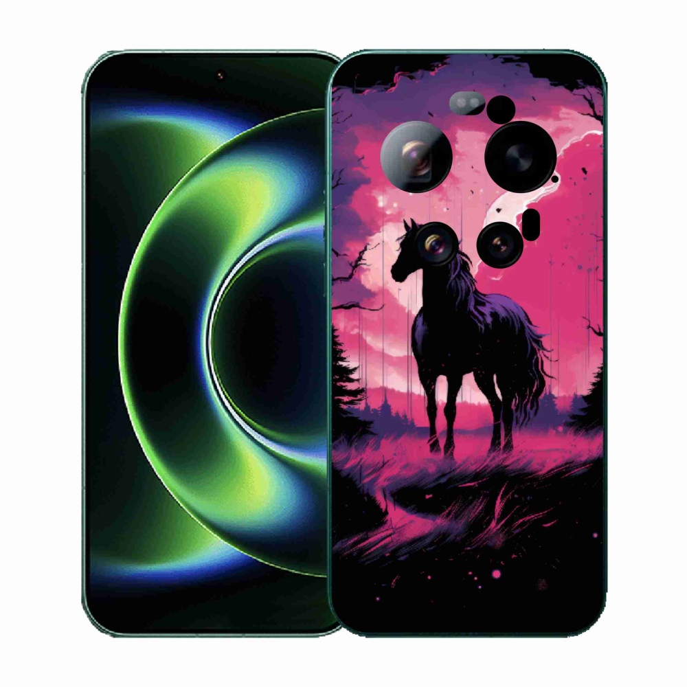 Gél borító mmCase a Xiaomi 17 Ultra - fekete rajzfilm ló 1